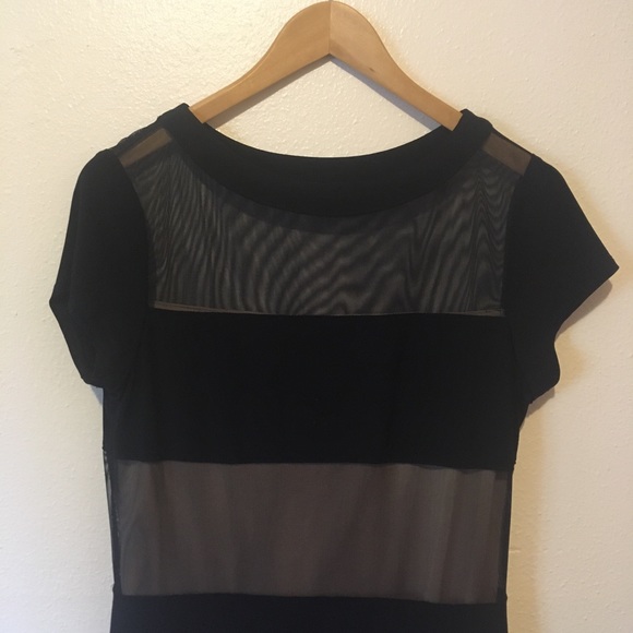 R&M Richard Mesh Striped Net Cocktail Dress - Picture 5 of 6